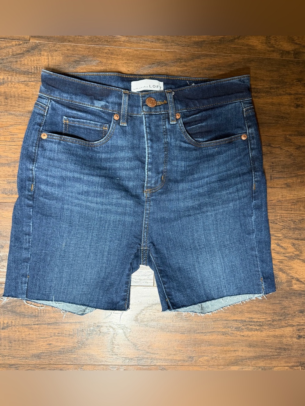 Loft Cutoff Jean Shirts with Frayed Raw Hem Size 2